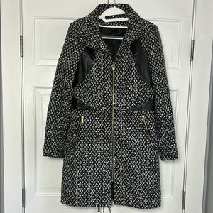 Via Spiga Black and White Winter Coat, Size 10